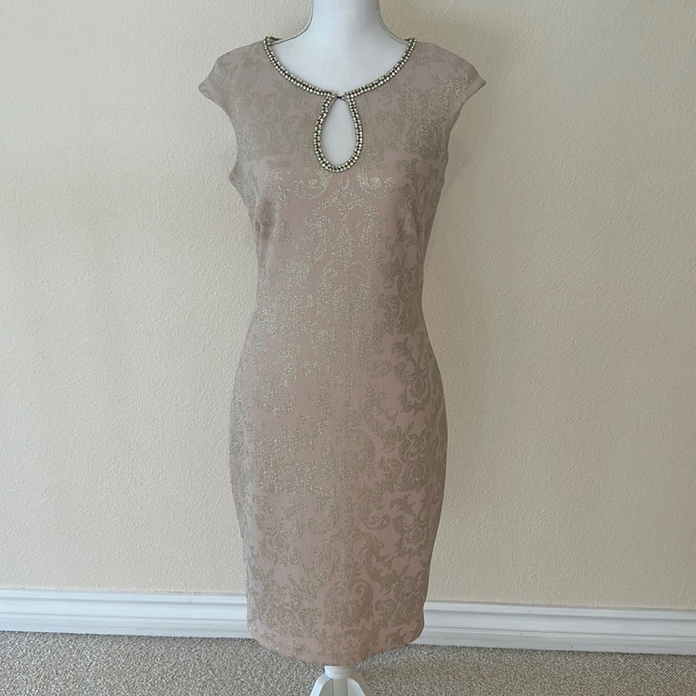 Jax Black Label Rhinestone Embellished Blush Dress